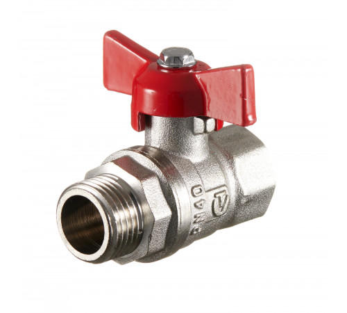 Кран шаровой латунный Valtec 1/2 ВР(г) х 1/2 НР(ш) полнопроходной бабочка прямой (VT.123.N.04) Кран шаровой латунный Valtec 1/2 ВР(г) х 1/2 НР(ш) полнопроходной бабочка прямой (VT.123.N.04)