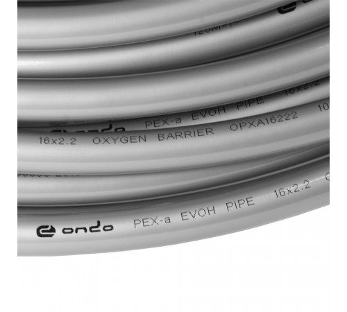 Труба PE-Xa Ondo 16х2,2 мм из сшитого полиэтилена (200 м) серая (OPXA16222-200) Труба PE-Xa Ondo 16х2,2 мм из сшитого полиэтилена (200 м) серая (OPXA16222-200)