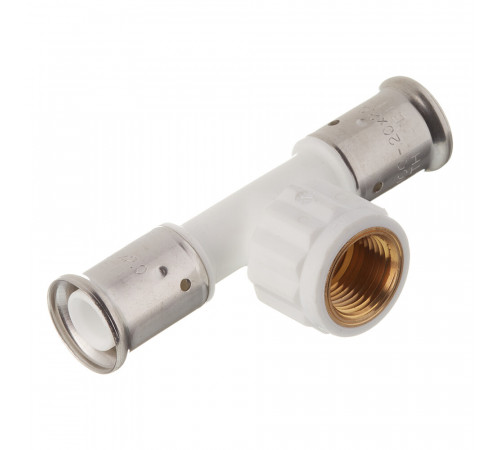 Тройник Henco (13PKW-200420) 20(пресс) х 1/2 ВР(г) х 20(пресс) PVDF белый Тройник Henco (13PKW-200420) 20(пресс) х 1/2 ВР(г) х 20(пресс) PVDF белый
