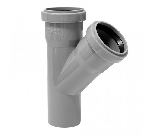 Тройник Valfex d50х50 мм 45° пластиковый для внутренней канализации Тройник Valfex d50х50 мм 45° пластиковый для внутренней канализации