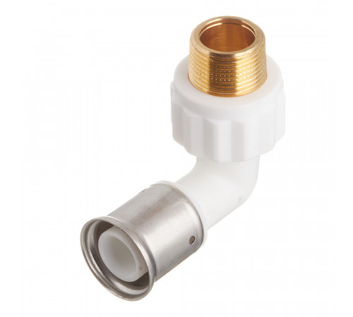 Угол Henco (5PKW-2605) 26(пресс) х 3/4 НР(ш) PVDF белый