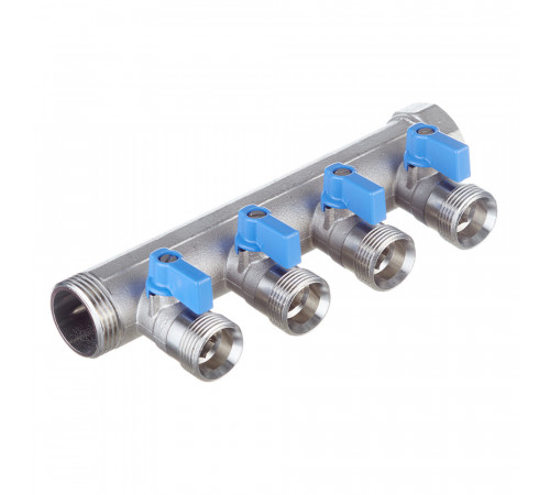 Коллектор Henco 1 ВР(г) х 4 выхода 3/4 НР(ш) ЕК х 1 НР(ш) с шаровыми кранами (VB060504-BLAUW) Коллектор Henco 1 ВР(г) х 4 выхода 3/4 НР(ш) ЕК х 1 НР(ш) с шаровыми кранами (VB060504-BLAUW)