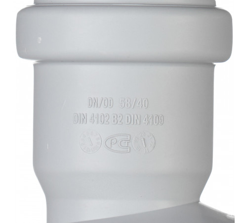 Переходник Pro Aqua Stilte Plus d40х58 мм пластиковый эксцентрический шумопоглощающий для внутренней канализации