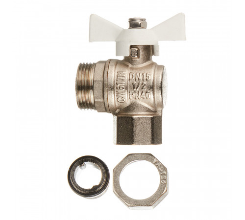 Кран шаровой латунный Valtec Base 1/2 ВР(г) х 1/2 НР(ш) бабочка с полусгоном угловой (VT.228.NW.04) Кран шаровой латунный Valtec Base 1/2 ВР(г) х 1/2 НР(ш) бабочка с полусгоном угловой (VT.228.NW.04)
