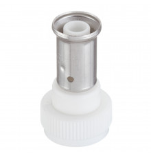 Муфта с накидной гайкой Henco (26PKW-1605) 16(пресс) х 3/4 ВР(г) белая PVDF