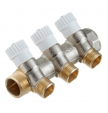 Коллектор Stout 3/4 ВР(г) х 3 выхода 1/2 НР(ш) х 3/4 НР(ш) регулируемый (SMB 6851 341203)