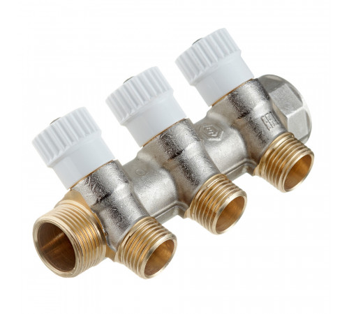 Коллектор Stout 3/4 ВР(г) х 3 выхода 1/2 НР(ш) х 3/4 НР(ш) регулируемый (SMB 6851 341203) Коллектор Stout 3/4 ВР(г) х 3 выхода 1/2 НР(ш) х 3/4 НР(ш) регулируемый (SMB 6851 341203)