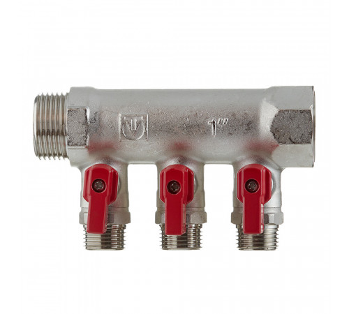 Коллектор Valtec 1 ВР(г) х 3 выхода 1/2 НР(ш) х 1 НР(ш) с шаровыми кранами (VTc.580.N.0603) Коллектор Valtec 1 ВР(г) х 3 выхода 1/2 НР(ш) х 1 НР(ш) с шаровыми кранами (VTc.580.N.0603)