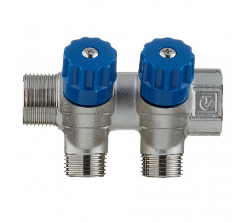 Коллектор Valtec 3/4 ВР(г) х 2 выхода 1/2 НР(ш) х 3/4 НР(ш) регулируемый (VTc.560.N.0502) Коллектор Valtec 3/4 ВР(г) х 2 выхода 1/2 НР(ш) х 3/4 НР(ш) регулируемый (VTc.560.N.0502)