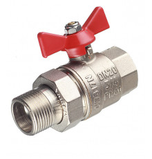 Кран шаровой латунный Valtec Base 3/4 ВР(г) х 3/4 НР(ш) бабочка с полусгоном прямой (VT.227.N.05)