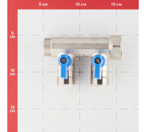 Коллектор Henco 3/4 ВР(г) х 2 выхода 3/4 НР(ш) ЕК х 3/4 НР(ш) с шаровыми кранами (VB050502-BLAUW) Коллектор Henco 3/4 ВР(г) х 2 выхода 3/4 НР(ш) ЕК х 3/4 НР(ш) с шаровыми кранами (VB050502-BLAUW)