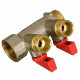 Коллектор Terma 3/4 ВР(г) х 2 выхода 1/2 НР(ш) х 3/4 НР(ш) с шаровыми кранами (41231)