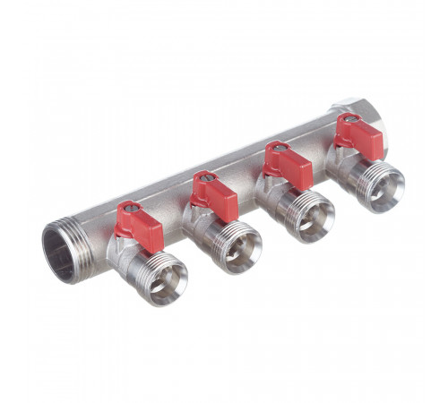 Коллектор Henco 1 ВР(г) х 4 выхода 3/4 НР(ш) ЕК х 1 НР(ш) с шаровыми кранами (VB060504-ROOD) Коллектор Henco 1 ВР(г) х 4 выхода 3/4 НР(ш) ЕК х 1 НР(ш) с шаровыми кранами (VB060504-ROOD)