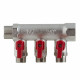 Коллектор Valtec 3/4 ВР(г) х 3 выхода 1/2 НР(ш) х 3/4 НР(ш) с шаровыми кранами (VTc.580.N.0503)