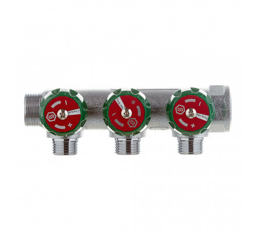 Коллектор Stout 3/4 ВР(г) х 3 выхода 1/2 НР(ш) х 3/4 НР(ш) регулирующий (SMB-6850-341203) Коллектор Stout 3/4 ВР(г) х 3 выхода 1/2 НР(ш) х 3/4 НР(ш) регулирующий (SMB-6850-341203)