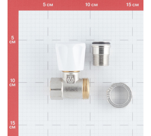 Клапан регулирующий Valtec 1/2 НР(ш) х 1/2 ВР(г) для радиатора (VT.008.LN.04)