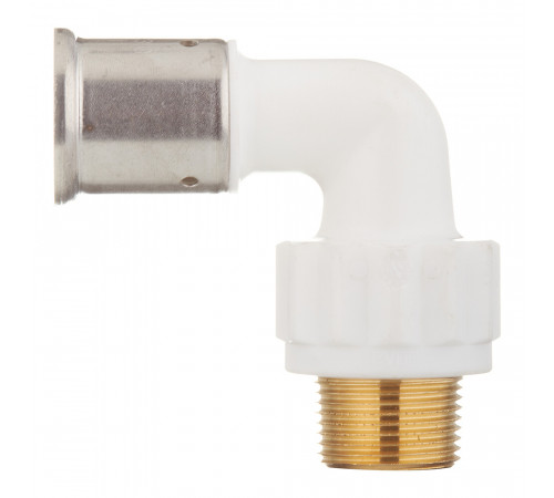 Угол Henco (5PKW-2605) 26(пресс) х 3/4 НР(ш) PVDF белый