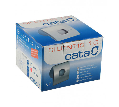 Вентилятор осевой Cata Silentis 10 Inox 140х140 мм d100 мм серебро Вентилятор осевой Cata Silentis 10 Inox 140х140 мм d100 мм серебро
