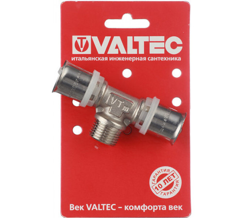 Тройник VALTEC (VTm.233.N.200420) 20(пресс) х 1/2 НР(ш) х 20(пресс)