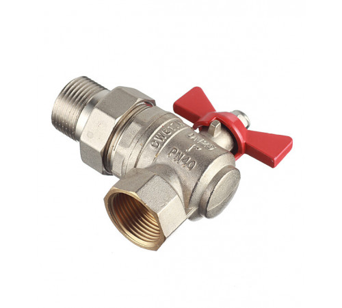 Кран шаровой латунный Valtec Base 1 ВР(г) х 1 НР(ш) бабочка с полусгоном угловой (VT.228.N.06) Кран шаровой латунный Valtec Base 1 ВР(г) х 1 НР(ш) бабочка с полусгоном угловой (VT.228.N.06)