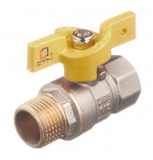 Кран шаровой газовый СТМ 1/2 ВР(г) х 1/2 НР(ш) бабочка