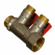 Коллектор Terma 3/4 ВР(г) х 2 выхода 1/2 НР(ш) х 3/4 НР(ш) с шаровыми кранами (41231)
