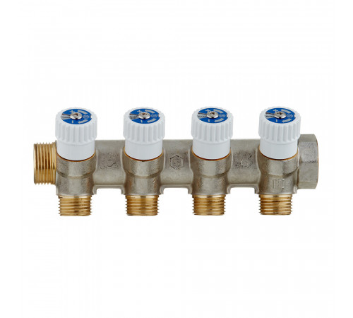 Коллектор Stout 3/4 ВР(г) х 4 выхода 1/2 НР(ш) х 3/4 НР(ш) регулируемый (SMB 6851 341204) Коллектор Stout 3/4 ВР(г) х 4 выхода 1/2 НР(ш) х 3/4 НР(ш) регулируемый (SMB 6851 341204)