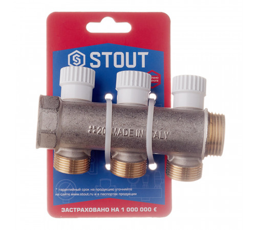 Коллектор Stout 1 ВР(г) х 3 выхода 3/4 НР(ш) ЕК х 1 НР(ш) регулируемый (SMB 6851 013403) Коллектор Stout 1 ВР(г) х 3 выхода 3/4 НР(ш) ЕК х 1 НР(ш) регулируемый (SMB 6851 013403)