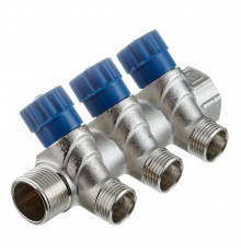 Коллектор Valtec 3/4 ВР(г) х 3 выхода 1/2 НР(ш) х 3/4 НР(ш) регулируемый (VTc.560.N.0503)