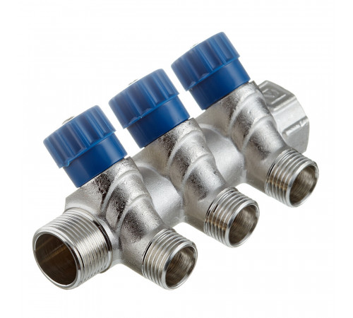 Коллектор Valtec 3/4 ВР(г) х 3 выхода 1/2 НР(ш) х 3/4 НР(ш) регулируемый (VTc.560.N.0503)