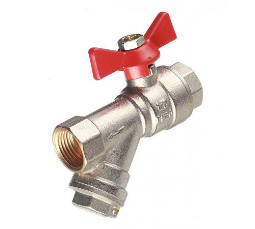 Кран шаровой латунный Valtec 1/2 ВР(г) х 1/2 ВР(г) бабочка с фильтром прямой (VT.293.N.04) Кран шаровой латунный Valtec 1/2 ВР(г) х 1/2 ВР(г) бабочка с фильтром прямой (VT.293.N.04)