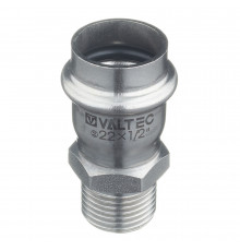 Соединитель VALTEC (VTi.901.I.002204) 22 мм х 1/2 НР(ш) нержавеющая сталь