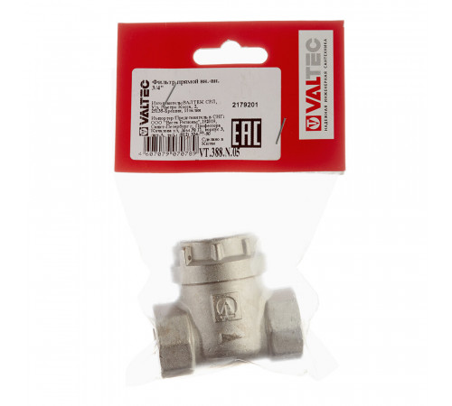 Фильтр прямой Valtec 3/4 ВР(г) х 3/4 ВР(г) (VT.388.N.05) Фильтр прямой Valtec 3/4 ВР(г) х 3/4 ВР(г) (VT.388.N.05)
