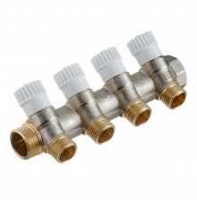 Коллектор Stout 3/4 ВР(г) х 4 выхода 1/2 НР(ш) х 3/4 НР(ш) регулируемый (SMB 6851 341204)