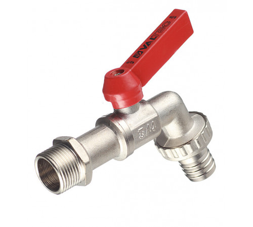 Кран шаровой латунный Valtec 3/4 НР(ш) х 3/4 НР(ш) ручка со штуцером угловой (VT.051.N.05) Кран шаровой латунный Valtec 3/4 НР(ш) х 3/4 НР(ш) ручка со штуцером угловой (VT.051.N.05)