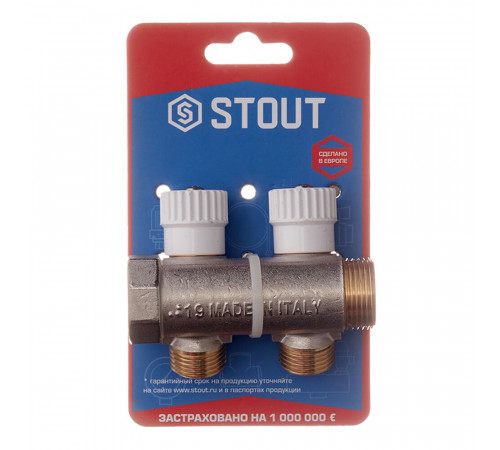 Коллектор Stout 3/4 ВР(г) х 2 выхода 1/2 НР(ш) х 3/4 НР(ш) регулируемый (SMB 6851 341202) Коллектор Stout 3/4 ВР(г) х 2 выхода 1/2 НР(ш) х 3/4 НР(ш) регулируемый (SMB 6851 341202)