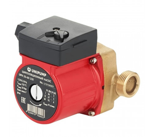 Циркуляционный насос для систем ГВС UNIPUMP UPН 20-60 DN20 подъем 6 м 130 мм с гайками (21725) Циркуляционный насос для систем ГВС UNIPUMP UPН 20-60 DN20 подъем 6 м 130 мм с гайками (21725)