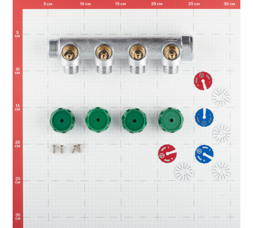 Коллектор Stout 3/4 ВР(г) х 4 выхода 1/2 НР(ш) х 3/4 НР(ш) регулирующий (SMB-6850-341204) Коллектор Stout 3/4 ВР(г) х 4 выхода 1/2 НР(ш) х 3/4 НР(ш) регулирующий (SMB-6850-341204)