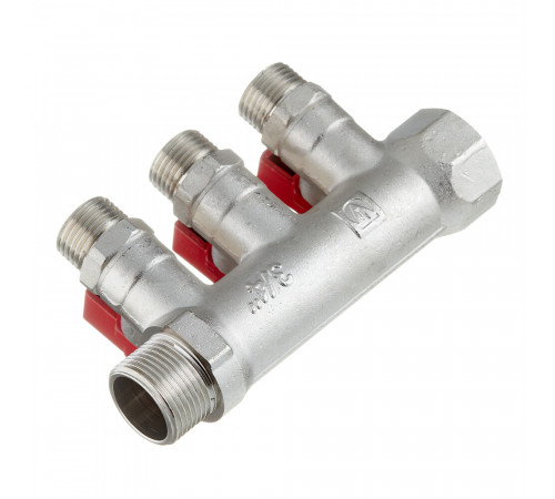 Коллектор Valtec 3/4 ВР(г) х 3 выхода 1/2 НР(ш) х 3/4 НР(ш) с шаровыми кранами (VTc.580.N.0503) Коллектор Valtec 3/4 ВР(г) х 3 выхода 1/2 НР(ш) х 3/4 НР(ш) с шаровыми кранами (VTc.580.N.0503)