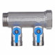 Коллектор Henco 1 ВР(г) х 2 выхода 3/4 НР(ш) ЕК х 1 НР(ш) с шаровыми кранами (VB060502-BLAUW)