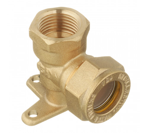 Угол Stahlmann IWS EasyFix 15 мм х 1/2 ВР(г) для гофрированных труб с креплением