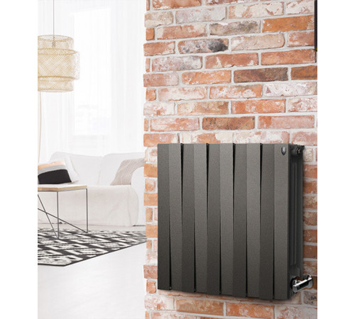 Радиатор биметаллический Royal Thermo Piano Forte 500 мм 12 секций 1' боковое подключение 591х960 мм черный Радиатор биметаллический Royal Thermo Piano Forte 500 мм 12 секций 1' боковое подключение 591х960 мм черный