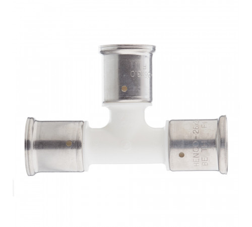 Тройник Henco (9PKW-262626) 26(пресс) х 26(пресс) х 26(пресс) PVDF белый Тройник Henco (9PKW-262626) 26(пресс) х 26(пресс) х 26(пресс) PVDF белый