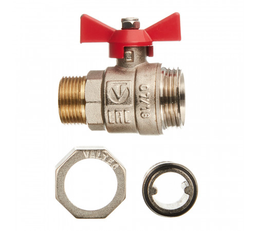 Кран шаровой латунный Valtec Base 3/4 НР(ш) х 3/4 НР(ш) бабочка с полусгоном прямой (VT.226.N.05) Кран шаровой латунный Valtec Base 3/4 НР(ш) х 3/4 НР(ш) бабочка с полусгоном прямой (VT.226.N.05)