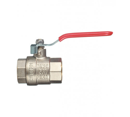 Кран шаровой латунный Valtec Base 3/4 ВР(г) х 3/4 ВР(г) ручка прямой (VT.214.N.05)