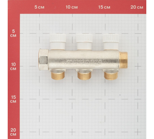 Коллектор Stout 3/4 ВР(г) х 3 выхода 1/2 НР(ш) х 3/4 НР(ш) регулируемый (SMB 6851 341203) Коллектор Stout 3/4 ВР(г) х 3 выхода 1/2 НР(ш) х 3/4 НР(ш) регулируемый (SMB 6851 341203)