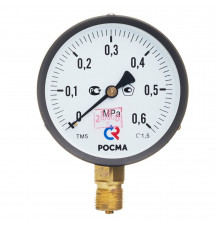 Манометр Росма радиальный 1/2 НР(ш) 6 бар d100 мм (6832)