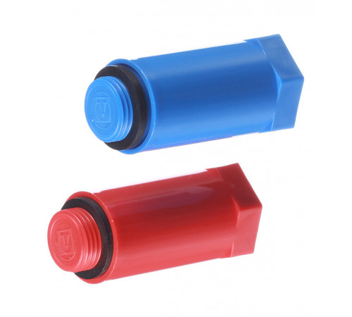 Заглушка полипропиленовая Valtec 1/2 НР(ш) красная/синяя (2 шт.) (VTp.792.M.04)