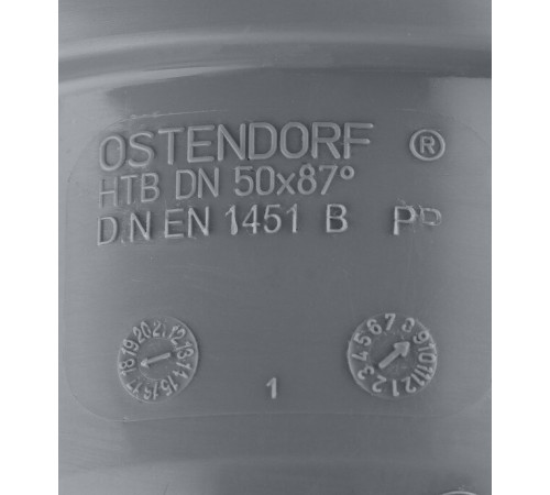 Отвод Ostendorf HTB d50 мм 87° пластиковый для внутренней канализации (112140) Отвод Ostendorf HTB d50 мм 87° пластиковый для внутренней канализации (112140)