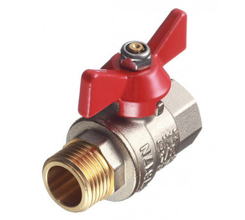Кран шаровой латунный Valtec Base 1/2 ВР(г) х 1/2 НР(ш) бабочка прямой (VT.218.N.04) Кран шаровой латунный Valtec Base 1/2 ВР(г) х 1/2 НР(ш) бабочка прямой (VT.218.N.04)
